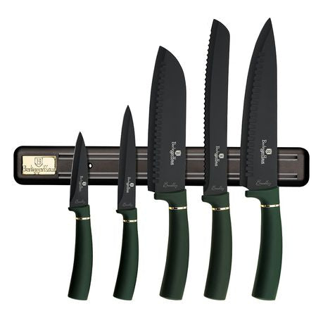 Berlinger Haus 6-Piece Knife Set with Magnetic Hanger - Emerald Edition Buy Online in Zimbabwe thedailysale.shop