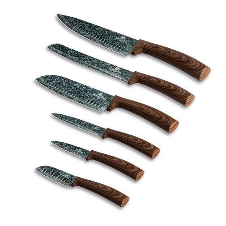 Berlinger Haus 6-Piece Marble Coating Knife Set - Forest Line Original Wood Buy Online in Zimbabwe thedailysale.shop