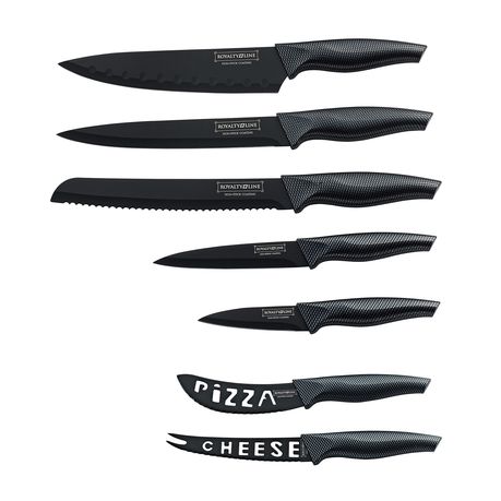 Royalty Line 7-Piece Marble Coating Knife Set - Black Buy Online in Zimbabwe thedailysale.shop