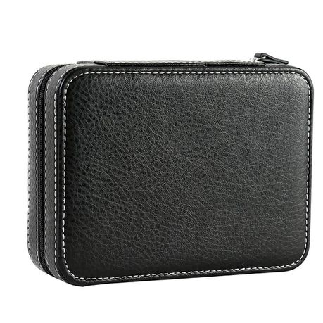 Watch suitcase portable leather zipper display storage box (4 slots, black) Buy Online in Zimbabwe thedailysale.shop