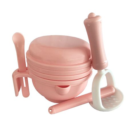 9-in-1 Multi-Functional Manual Baby Food Grinder Bowl - Pink Buy Online in Zimbabwe thedailysale.shop