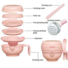 Load image into Gallery viewer, 9-in-1 Multi-Functional Manual Baby Food Grinder Bowl - Pink
