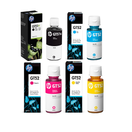 HP Bottles Ink Black GT51XL & Cyan, Magenta & Yellow GT52 (OEM) Buy Online in Zimbabwe thedailysale.shop