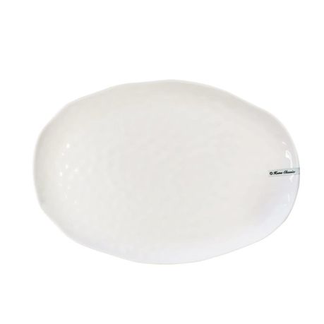 Home Classix Melamine HD Coupe Hammered Oval Platter 405 x 280mm White