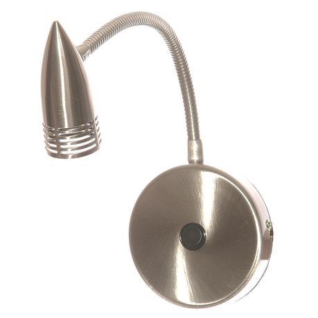 Satin Chrome Wall Fitting with Flexible Bullet Shape Arm and Switch Buy Online in Zimbabwe thedailysale.shop