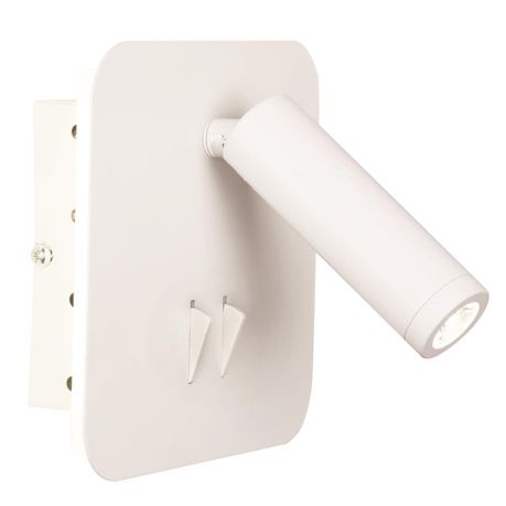 Square Matt White Metal Wall Bracket with Back Light and 2 Switches Buy Online in Zimbabwe thedailysale.shop