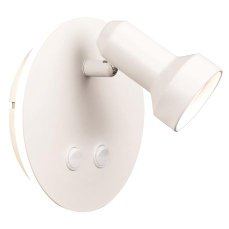 Round Matt White Metal Wall Bracket with Back Light and 2 Switches Buy Online in Zimbabwe thedailysale.shop