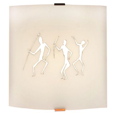 Decorative Caveman Styled Frosted Glass Wall Bracket with Chrome Clips Buy Online in Zimbabwe thedailysale.shop