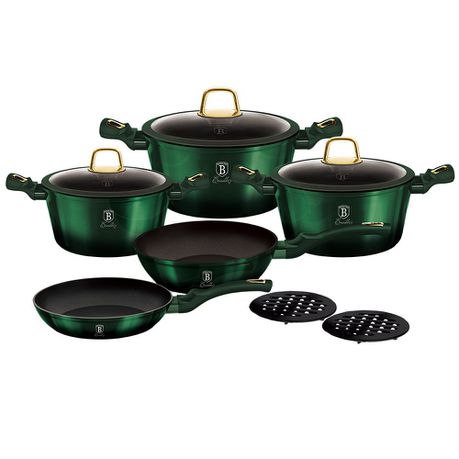 Berlinger Haus Emerald 17-Piece Kitchen Cookware Set Emerald Collection