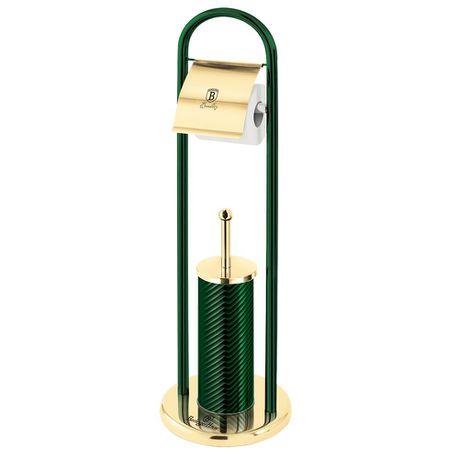 Berlinger Haus Stainless Steel Toilet Brush and Paper Holder - Emerald