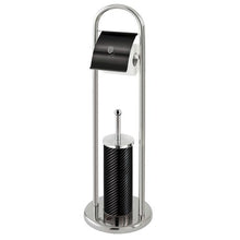 Load image into Gallery viewer, Berlinger Haus Stainless Steel Toilet Brush and Paper Holder - Black-Silver
