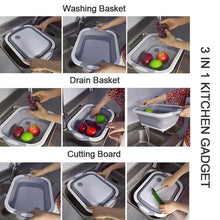 Load image into Gallery viewer, Foldable Cutting Board, Washing Bowl &amp; Draining Basket
