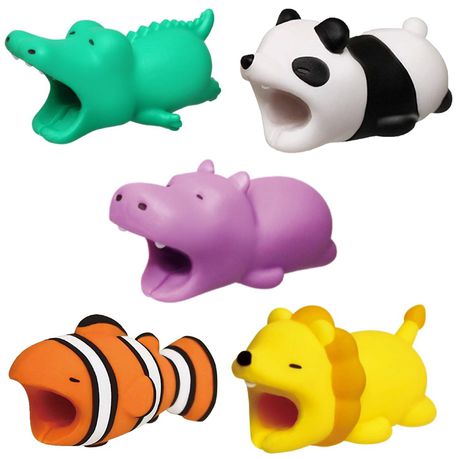 Cute Animal Bites Charger Cord Protector Saver - Set of 5 Buy Online in Zimbabwe thedailysale.shop