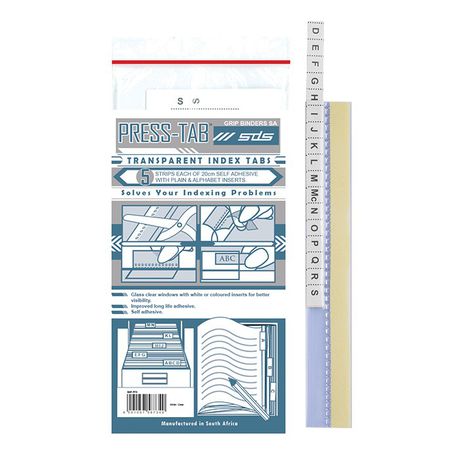 SDS White Transparent Index Tabs - 5 Strips per Pack