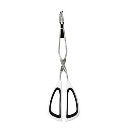 Prestige - Tongs Scissor with White Handle Soft Insert - Silver