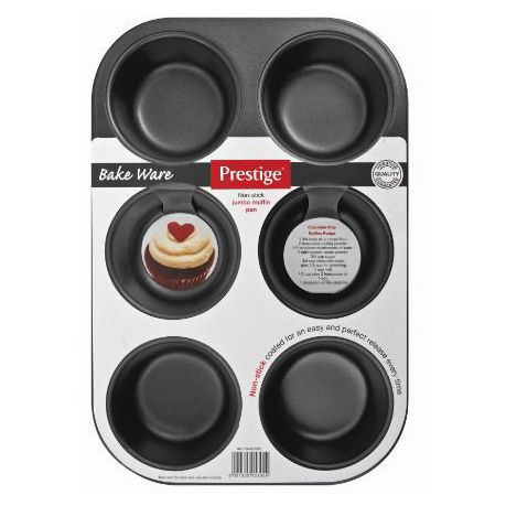 Prestige - 6 Cup Jumbo Muffin Pan - Black