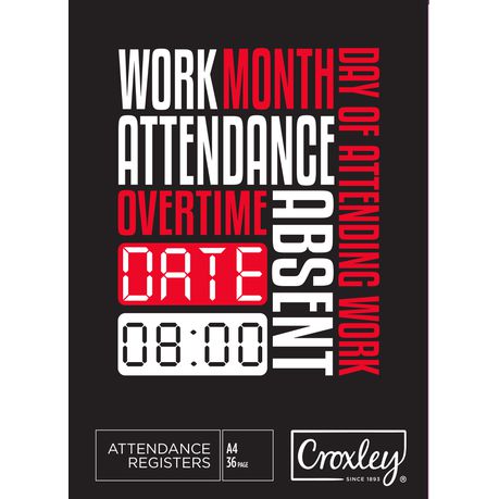 Croxley JD284 A4 36 Page Attendance Register