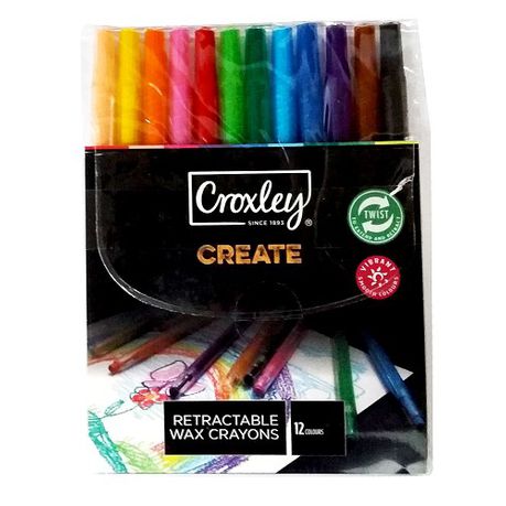 Croxley Create Retractable Wax Crayons (Wallet of 12 Colours)