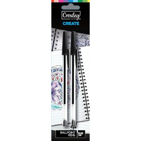 Croxley Create Capped Ballpoint Pens - Black (Blister of 2) Buy Online in Zimbabwe thedailysale.shop