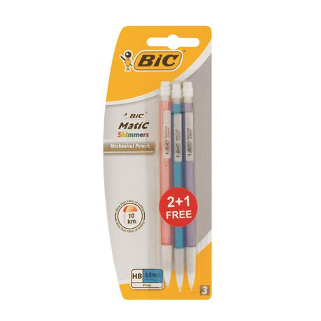 BIC Matic Shimmer Clutch 0.5mm HB Pencil (Blister 2+1)