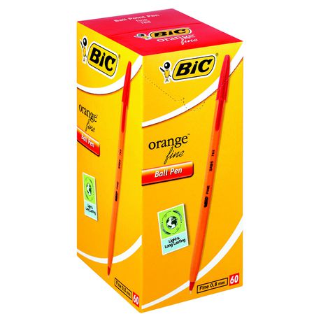 BIC Orange Fine Ballpoint Pens - Red (Box of 60) Buy Online in Zimbabwe thedailysale.shop