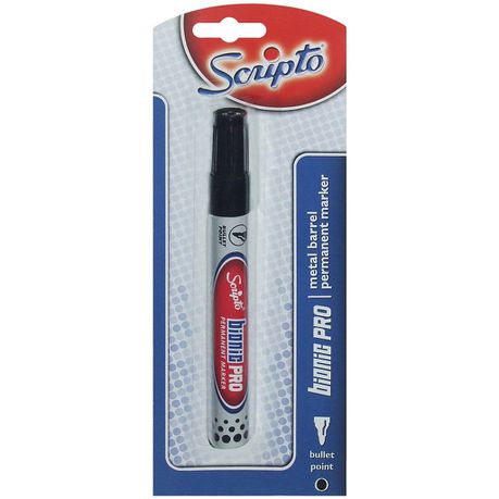 Scripto Bionic Pro Permanent Marker - Bullet Point Black Ink