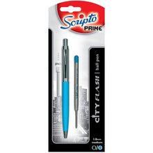 Load image into Gallery viewer, Scripto Prime City Flash Turquoise Barrel Ballpoint Pen
