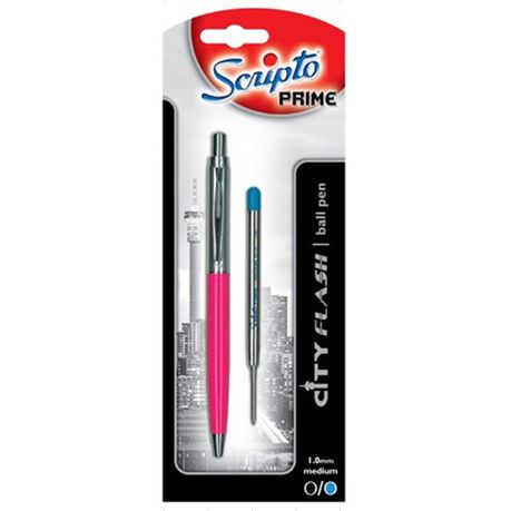 Scripto Prime City Flash Pink Barrel Ballpoint Pen Buy Online in Zimbabwe thedailysale.shop