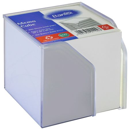 Bantex Memo Cube Plastic Holder - White