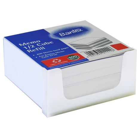 Bantex Memo Half Cube Refill 400s - White