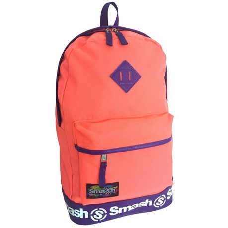 SMASH Neon PVC Trim 2 Pocket Backpack - Orange