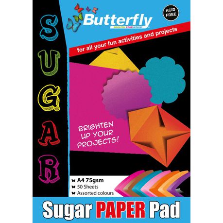 Butterfly Sugar Paper Pad - A4 50 Sheets Buy Online in Zimbabwe thedailysale.shop