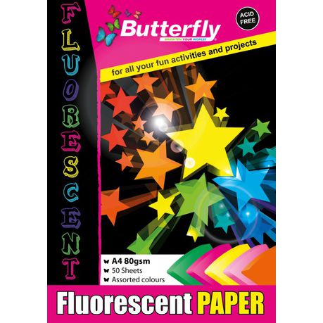 Butterfly Project Paper Pad - Fluorescent A4 50 Sheets Buy Online in Zimbabwe thedailysale.shop