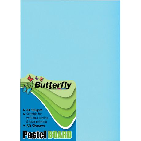 Butterfly A4 Pastel Board 50s - Blue Buy Online in Zimbabwe thedailysale.shop