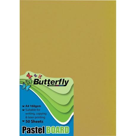 Butterfly A4 Pastel Board 50s - Buff