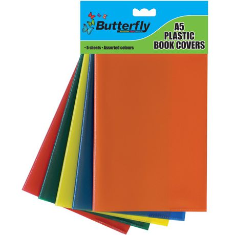 Butterfly Adjustable A5 Brilliant Bright Plastic Slip On Book Covers 5's Buy Online in Zimbabwe thedailysale.shop