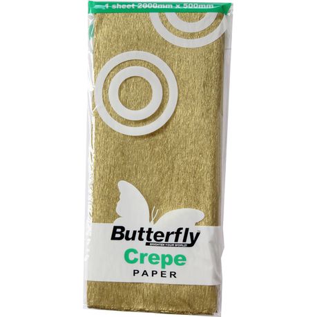 Butterfly Crepe Paper 1 Sheet - Gold (C38)