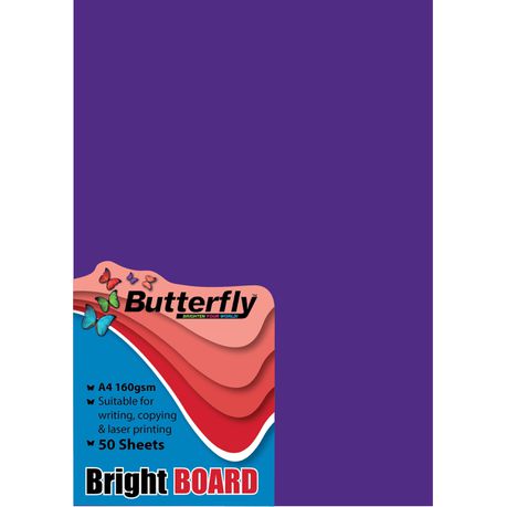 Butterfly A4 Bright Board 50s - Purple Buy Online in Zimbabwe thedailysale.shop