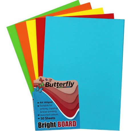 Butterfly A4 Bright Board 50'S - Assorted Buy Online in Zimbabwe thedailysale.shop