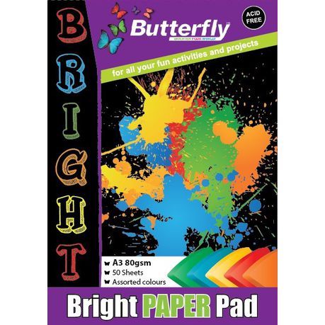 Butterfly Project Paper Pad - Bright A3 50 Sheets Buy Online in Zimbabwe thedailysale.shop