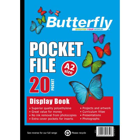 Butterfly Pocket File - 20 Pocket A2 Buy Online in Zimbabwe thedailysale.shop