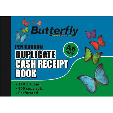 Butterfly A6 Duplicate Book - Cash Receipt 100 Sheets