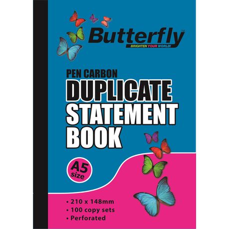 Butterfly A5 Duplicate Book - Statement 200 Sheets Buy Online in Zimbabwe thedailysale.shop