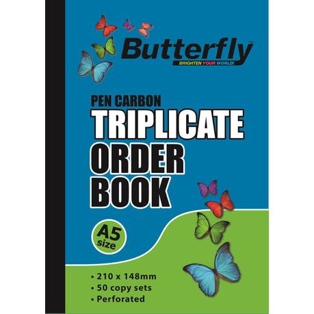 Butterfly A5 Triplicate Book - Order 150 Sheets