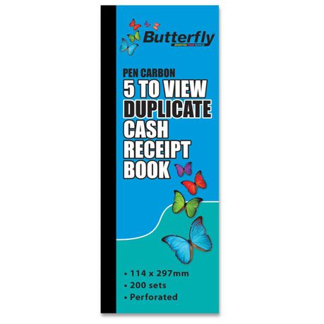 Butterfly Cash Receipt Book