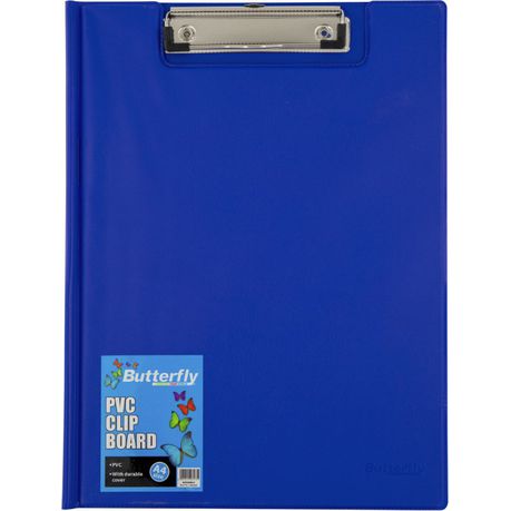 Butterfly Clip Board Pvc With - A4 - Blue