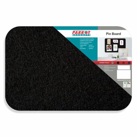 Parrot Notice Board - Adhesive Pin Board No Frame (450 x 300mm) - Black Buy Online in Zimbabwe thedailysale.shop