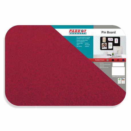 Parrot Notice Board - Adhesive Pin Board No Frame (450 x 300mm) - Red Buy Online in Zimbabwe thedailysale.shop