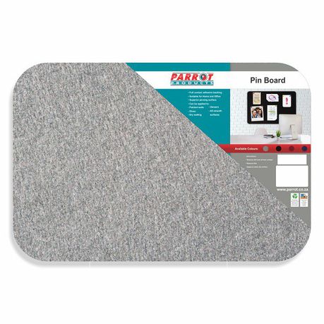 Parrot Notice Board - Adhesive Pin Board No Frame (900 x 600mm) - Grey