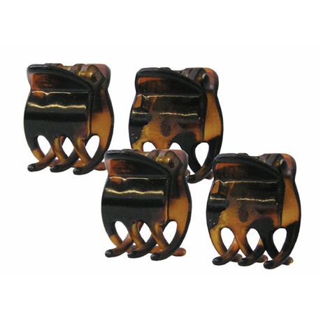 Chic Mini Hair Clamp 4 Pack - 2cm Tortoise Shell